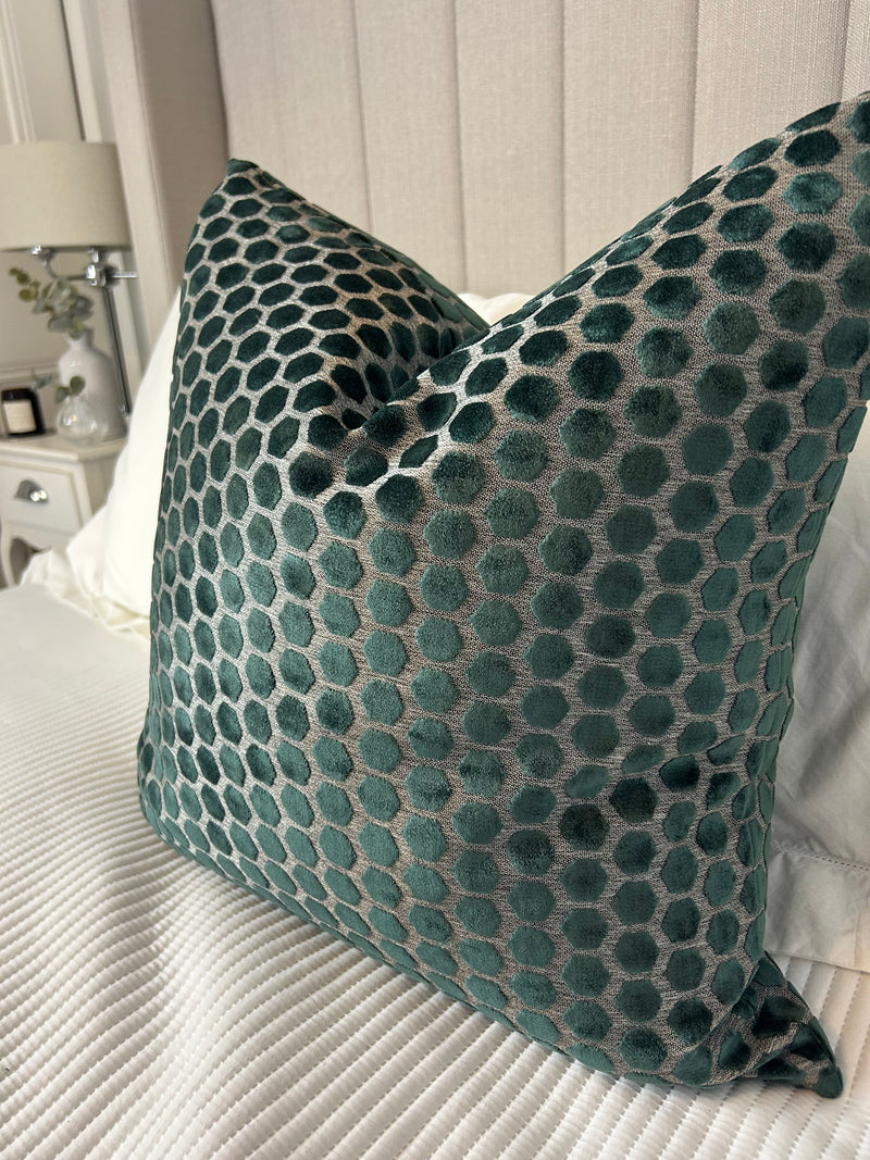 Pine dark Green Jorvik luxury cushion 43x43cm & 56x56cm