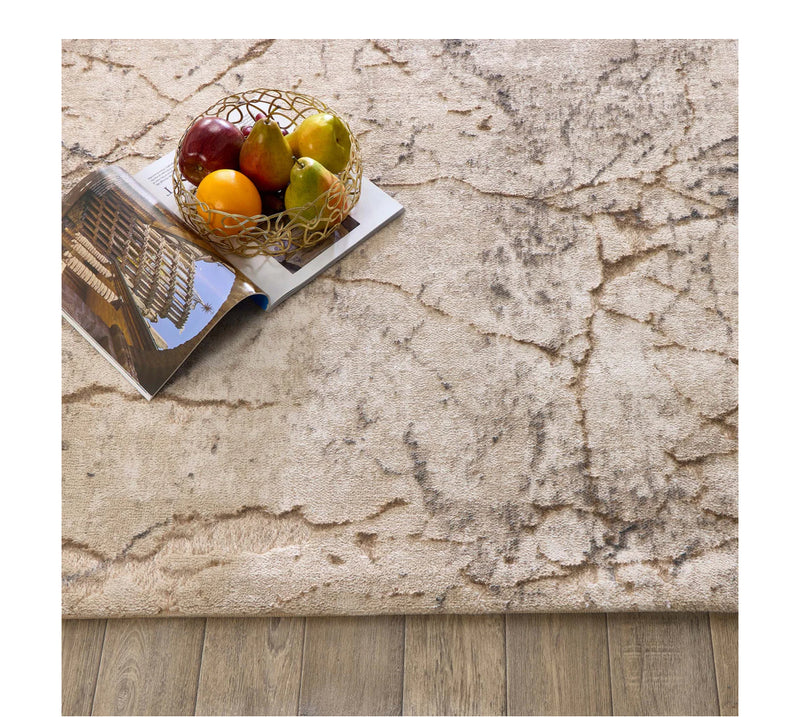 Calcatta earth marble cream neutral beige stone look rug runner mat 80x150