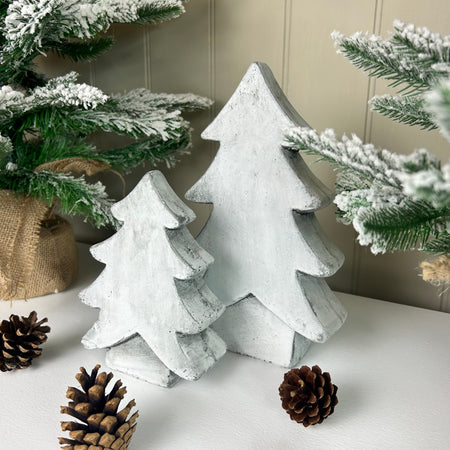 Stone rustic cement Standing chunky Christmas Tree 2 Sizes