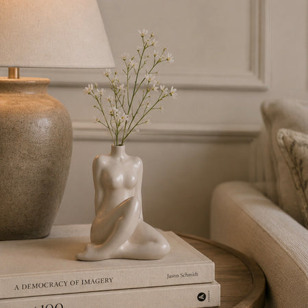 Porcelain lady female form bud vase