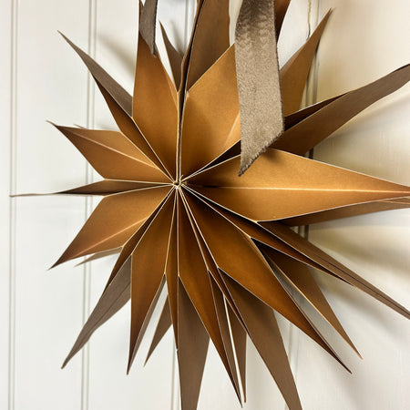 Nutmeg brown paper star 40cm