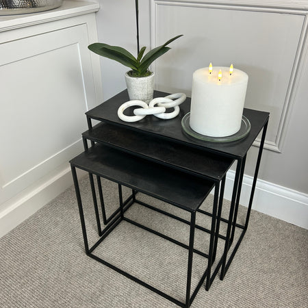 Black Nickel Metal Top Rectangular Side Sofa Tables 3 sizes