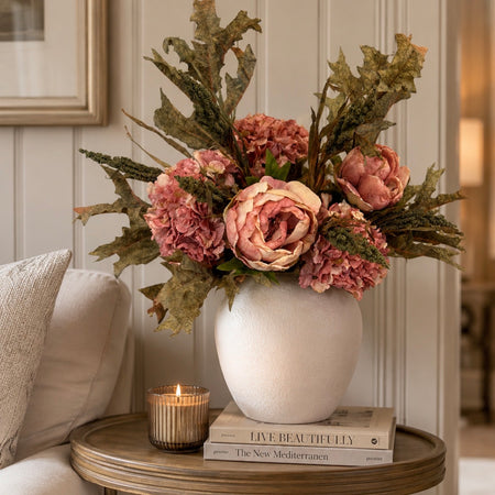 Dried pink ruffled arrangement