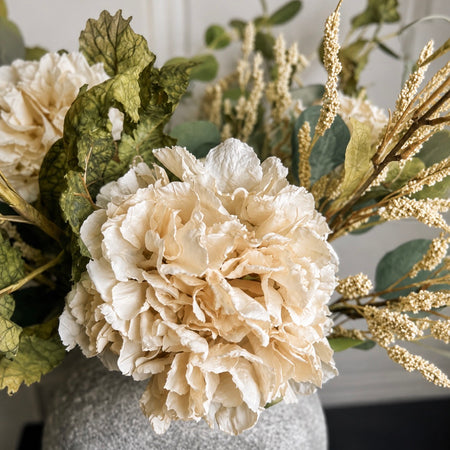Oyster blush Ruffled Hydrangea Stem