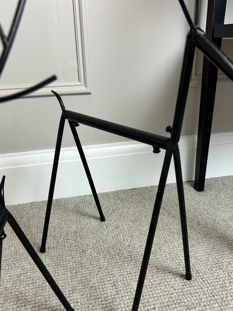 Set of two black metal reindeers 67cm