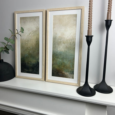 Pair of ash framed prints Mossy Forest by Suzanne Nicoll 48x24 each set 2 premium