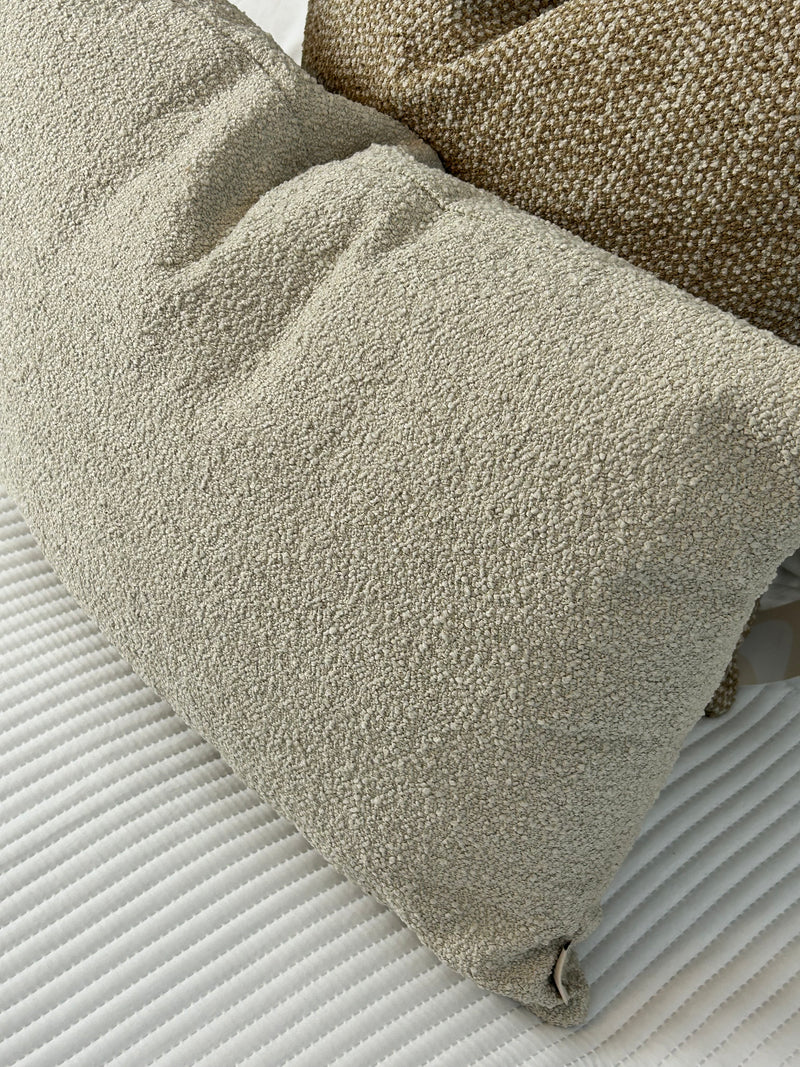 Selene Rectangular Natural Boucle Weave Texture Cushion 40x60cm