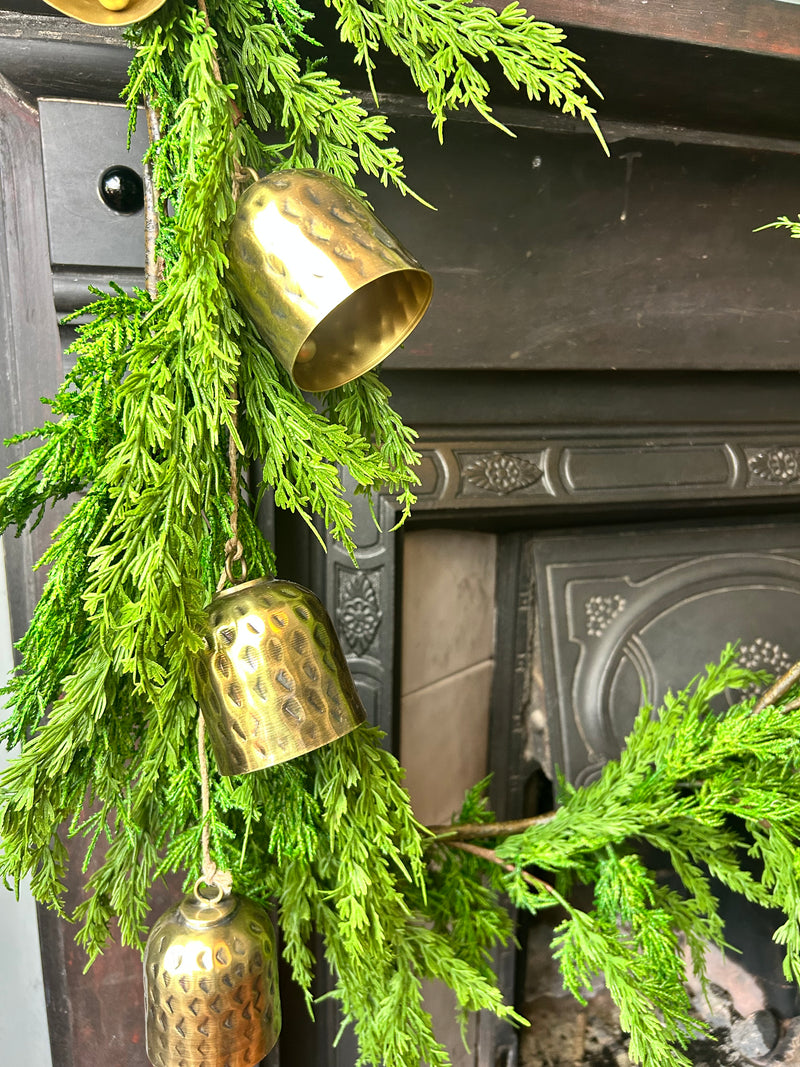 Arrington Hammered Hanging Bells on Jute Rope