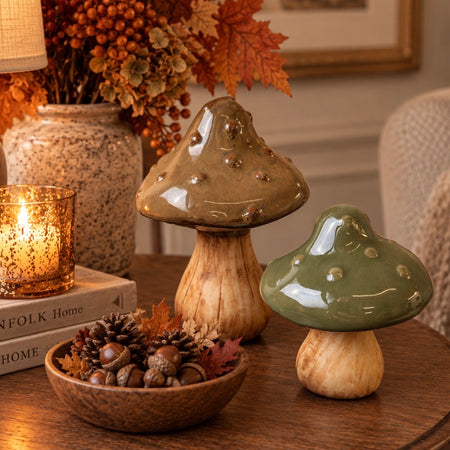 Brown Ceramic autumn Mushroom