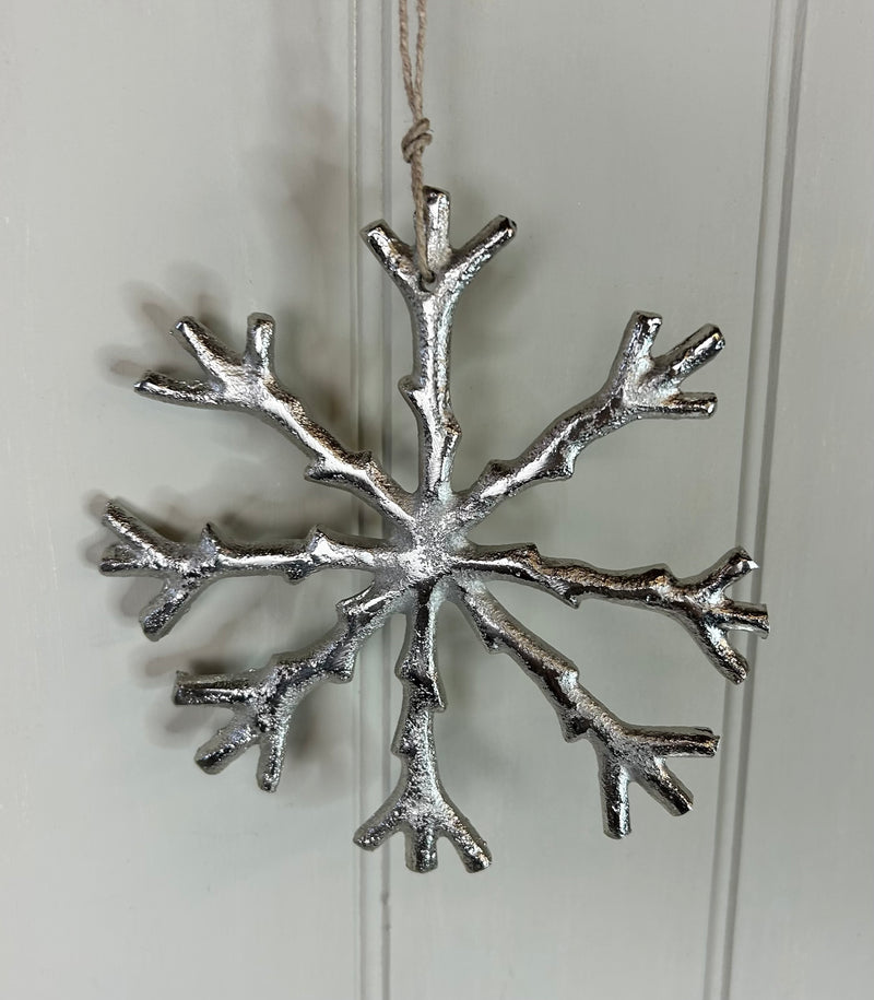 Aluminium Hanging Snowflake 15cm