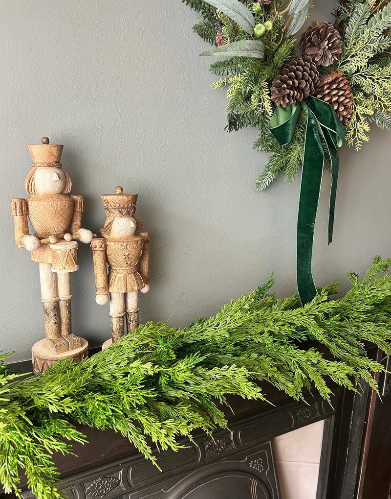 Wood look tall traditional Nutcracker ornament decoration 2 styles
