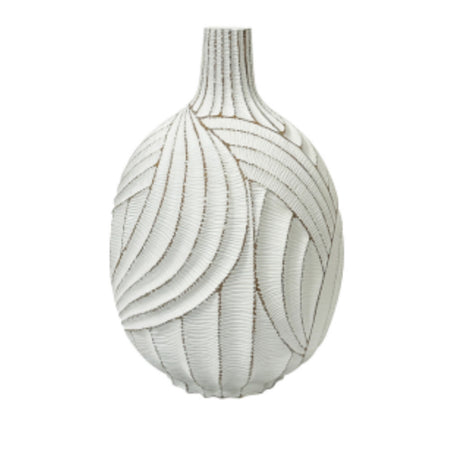 Two tone textured chunky round vase 30cm