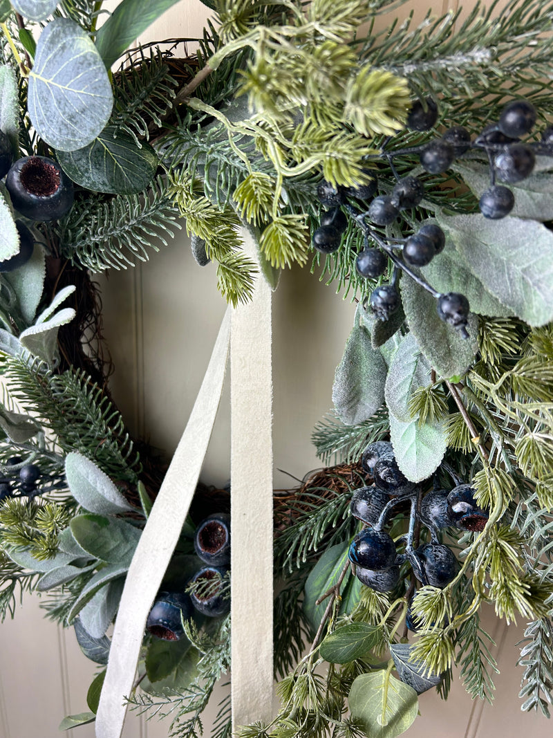 Blueberry and foliage full wreath 55cm