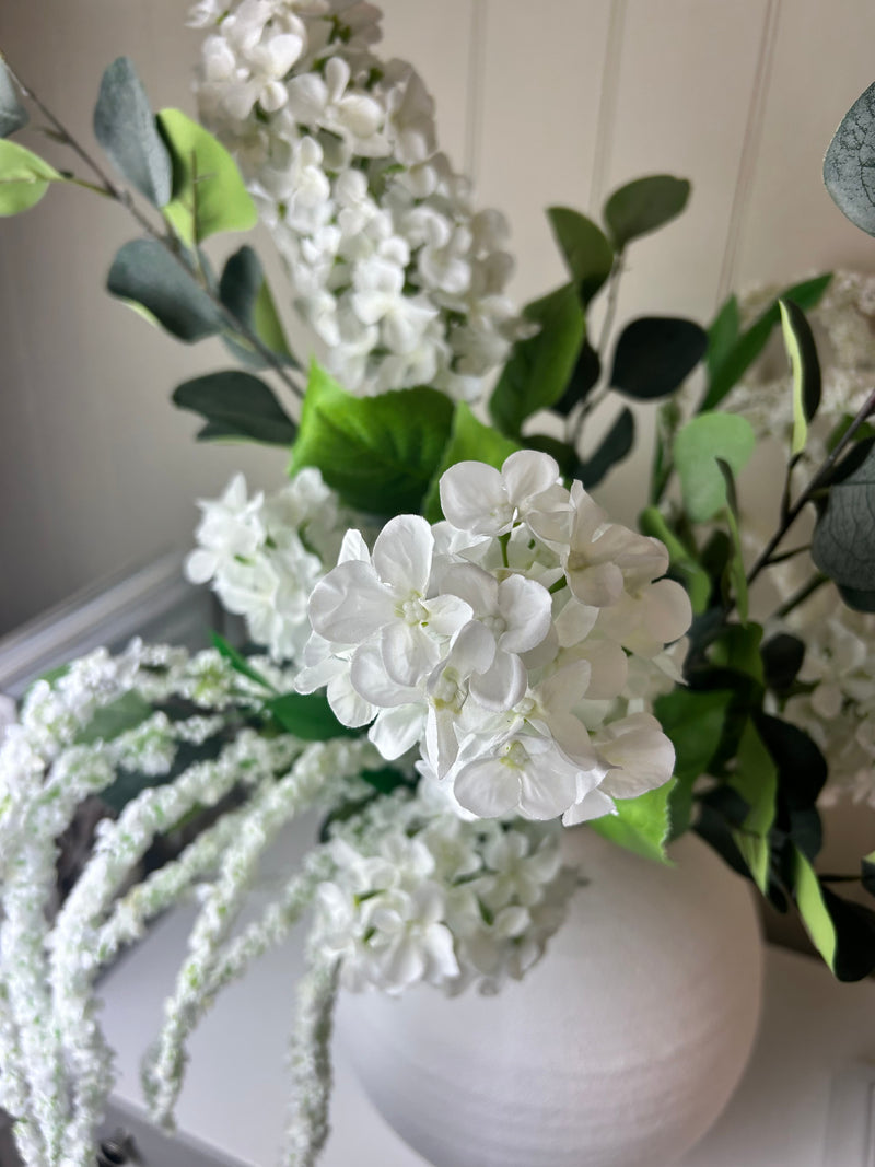Paniculata hydrangea tall 2 head stem cream white 75cm