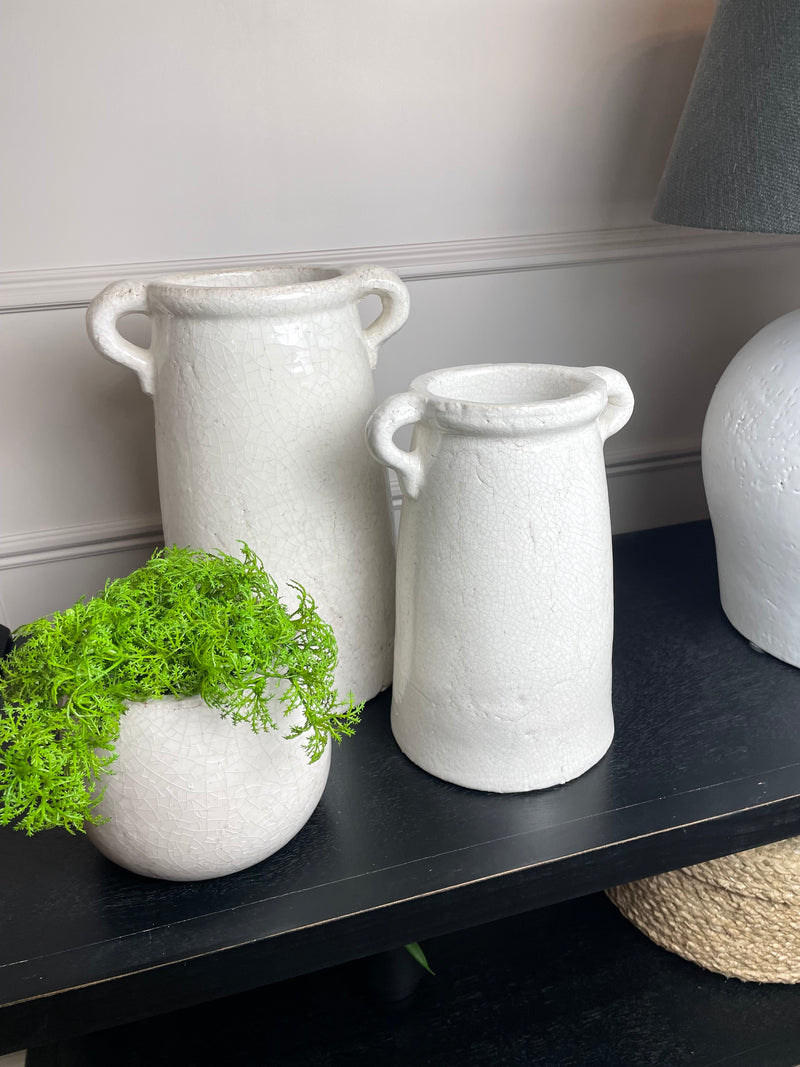 Ravello crackle glaze vase jar medium