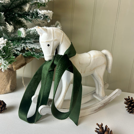 Vintage white rocking horse 28cm