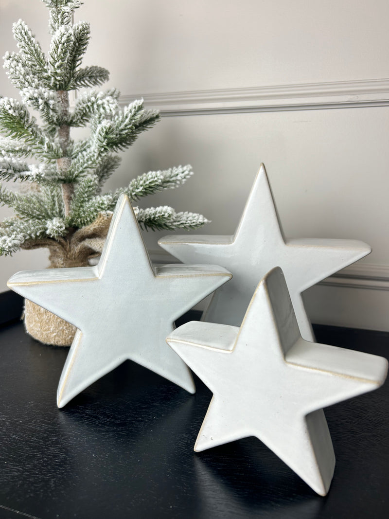 Off white ceramic chunky star
