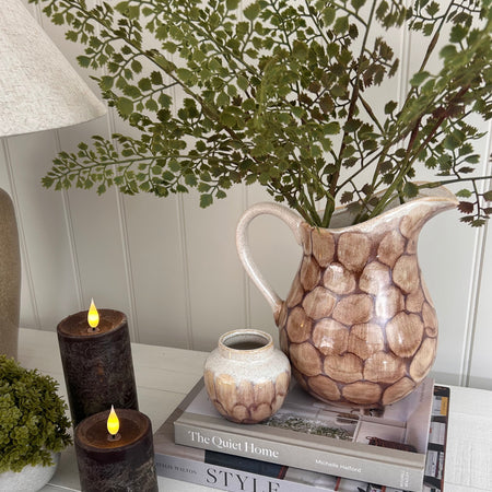 Brown Reactive Glazed Jug Vase 22cm
