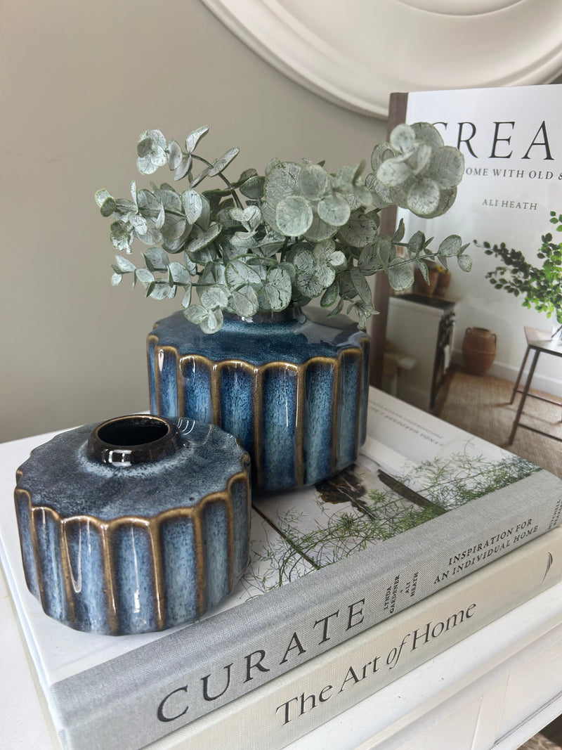 Navy textured bud vase 2 sizes