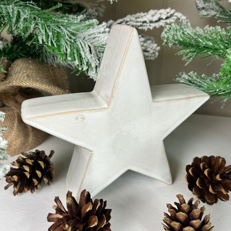 Off white ceramic chunky star