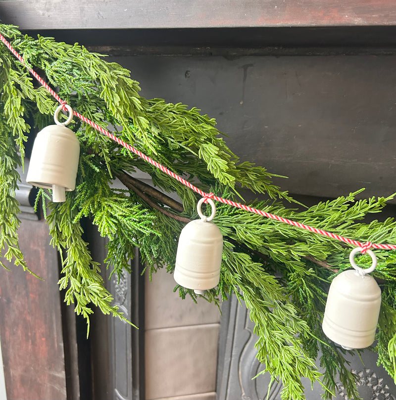 White Metal Cow Bell Garland long 150cm