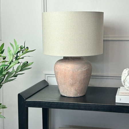 Siena rustic brown table lamp linen shade