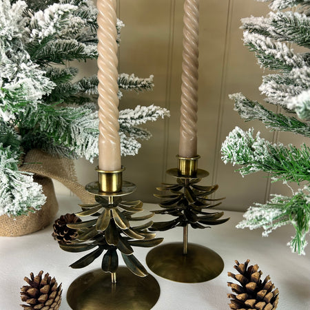 Cromwell Bronze Gold Christmas Tree Candlestick