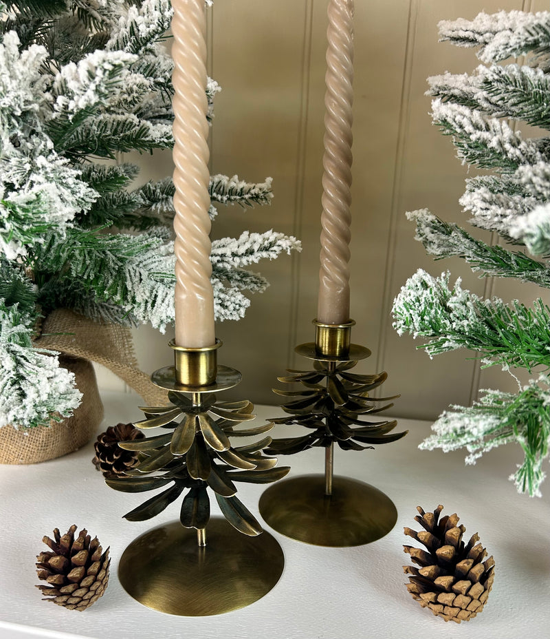 Cromwell Bronze Gold Christmas Tree Candlestick