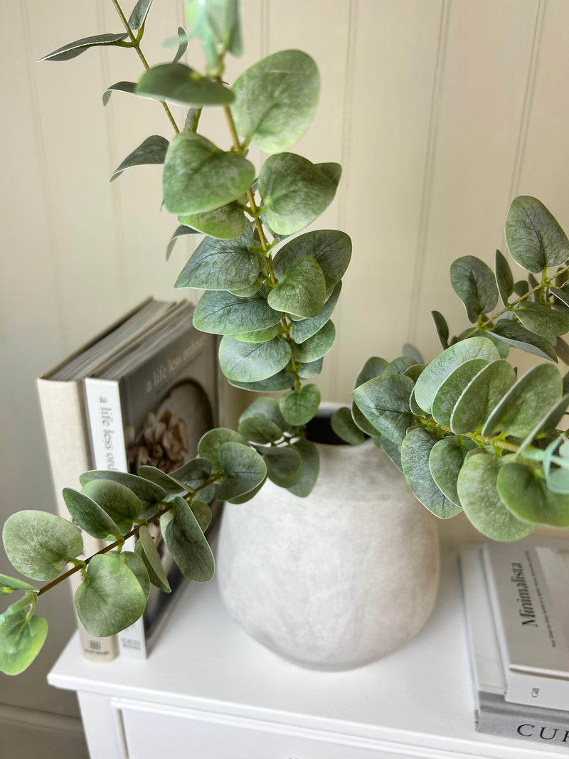 Green washed finish eucalyptus stem triple bunch 80cm