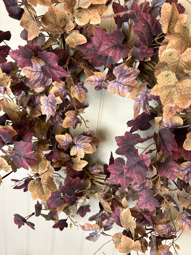 Rustic Autumn Fallen Leaf Wreath 55cm