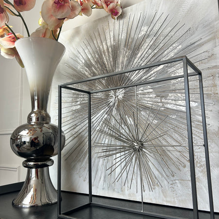 Large Starburst square metal standing decoration 40cm