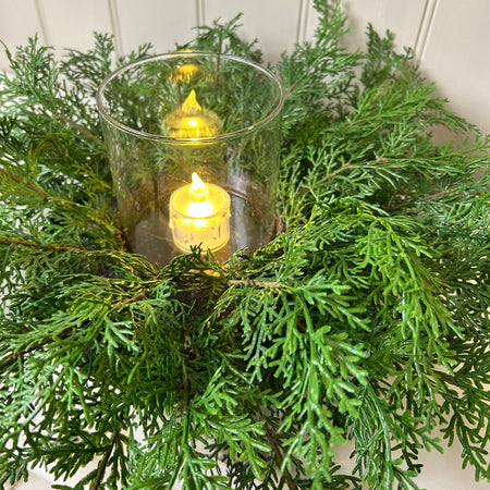 Large Cedar candle holder centre piece