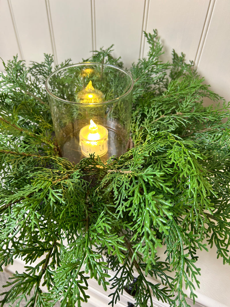 Large Cedar candle holder centre piece