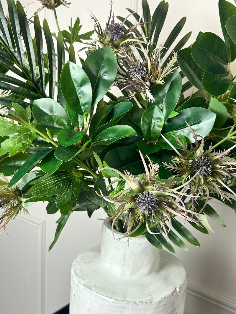 Store seconds Green purple thistle fern tropical arrangement