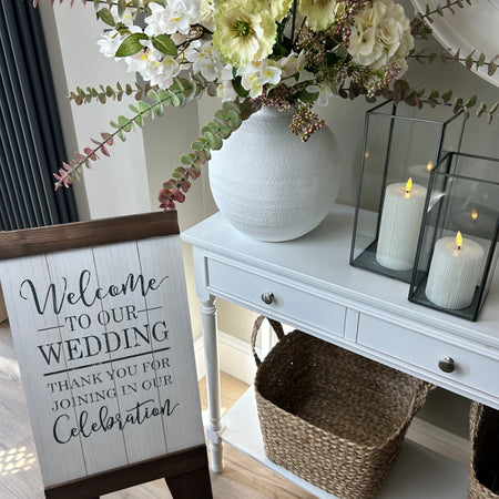 Standing Wooden A Frame ‘Welcome to our Wedding’ sign