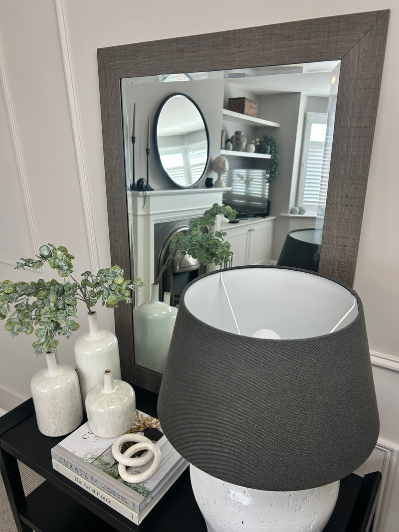 Wood bobble beaded edge mirror arch