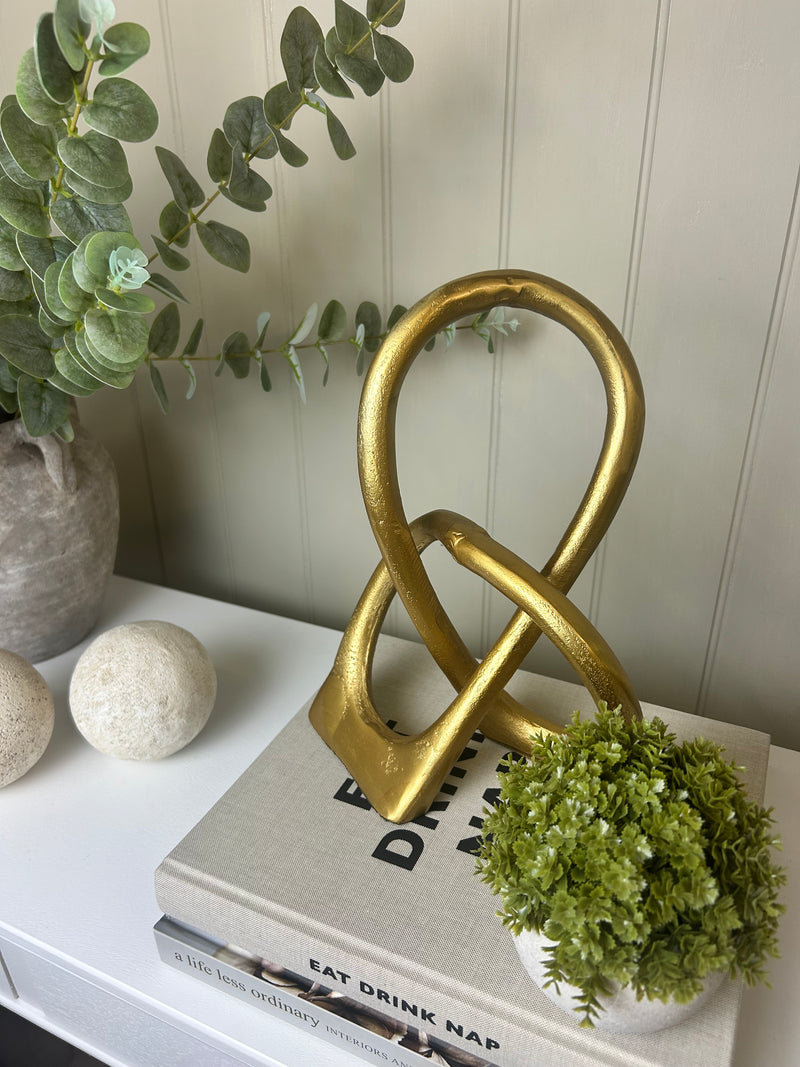 Bronze antique gold shaped loop sculpture ornament