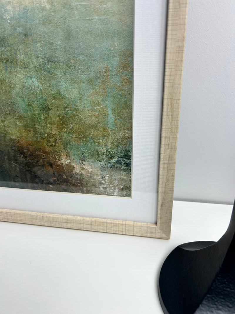 Pair of ash framed prints Mossy Forest by Suzanne Nicoll 48x24 each set 2 premium