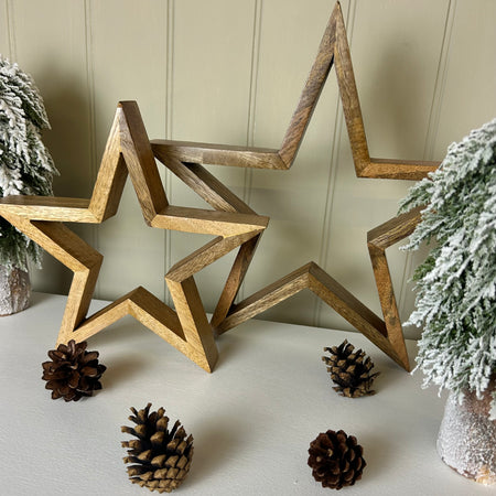 Wooden outline standing star 2 sizes