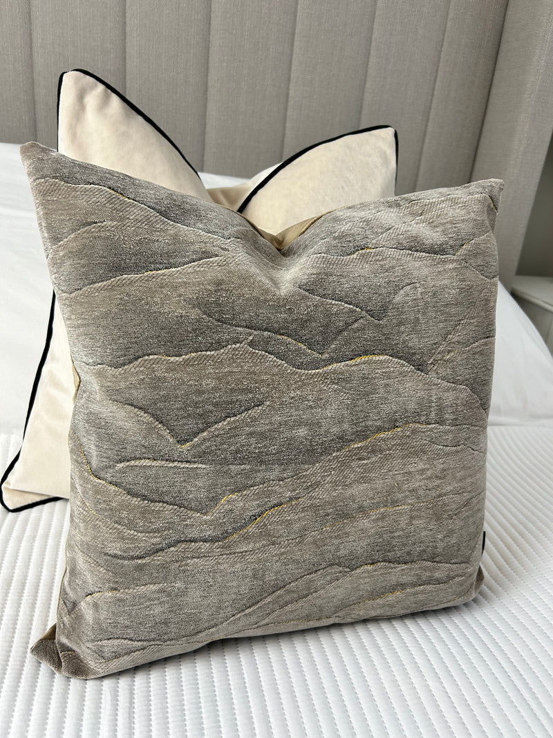 Stratus Two Tone Dark Taupe Cushion 45cm