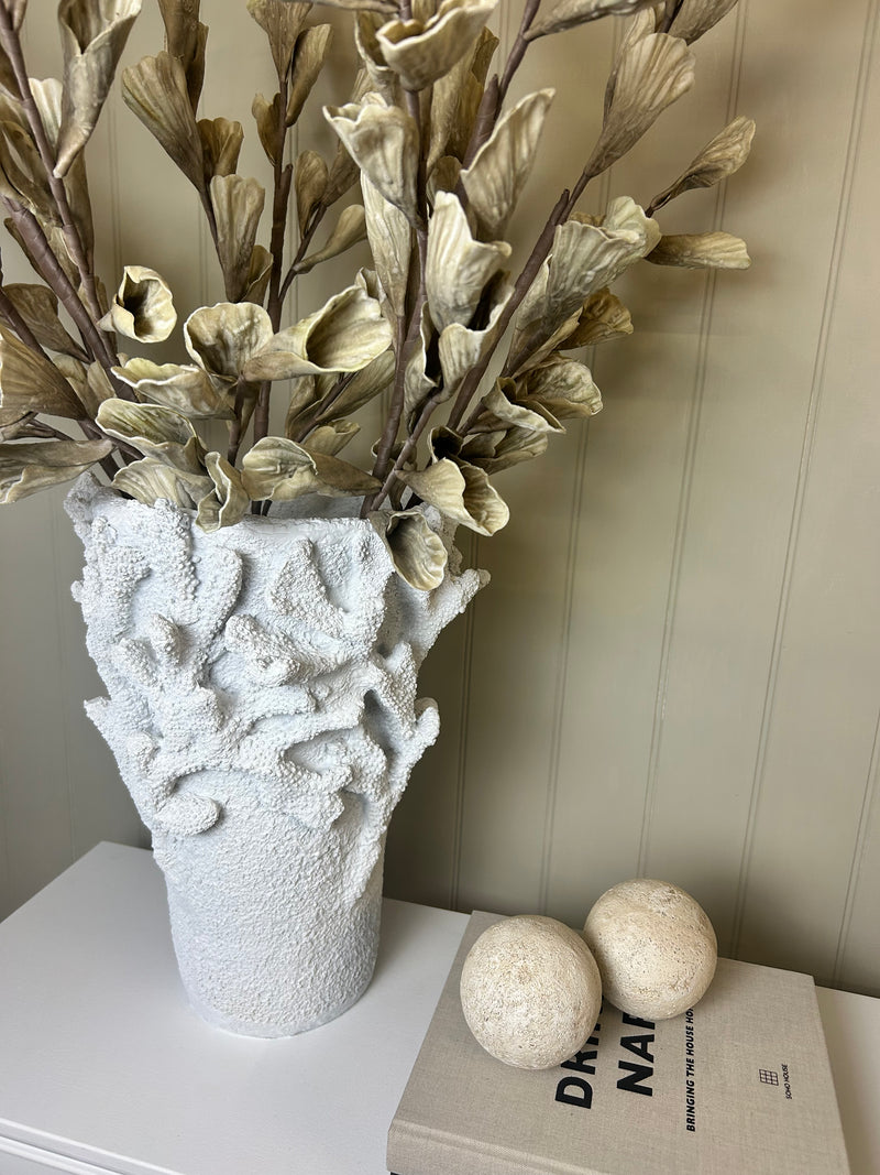 Huge coral white vase
