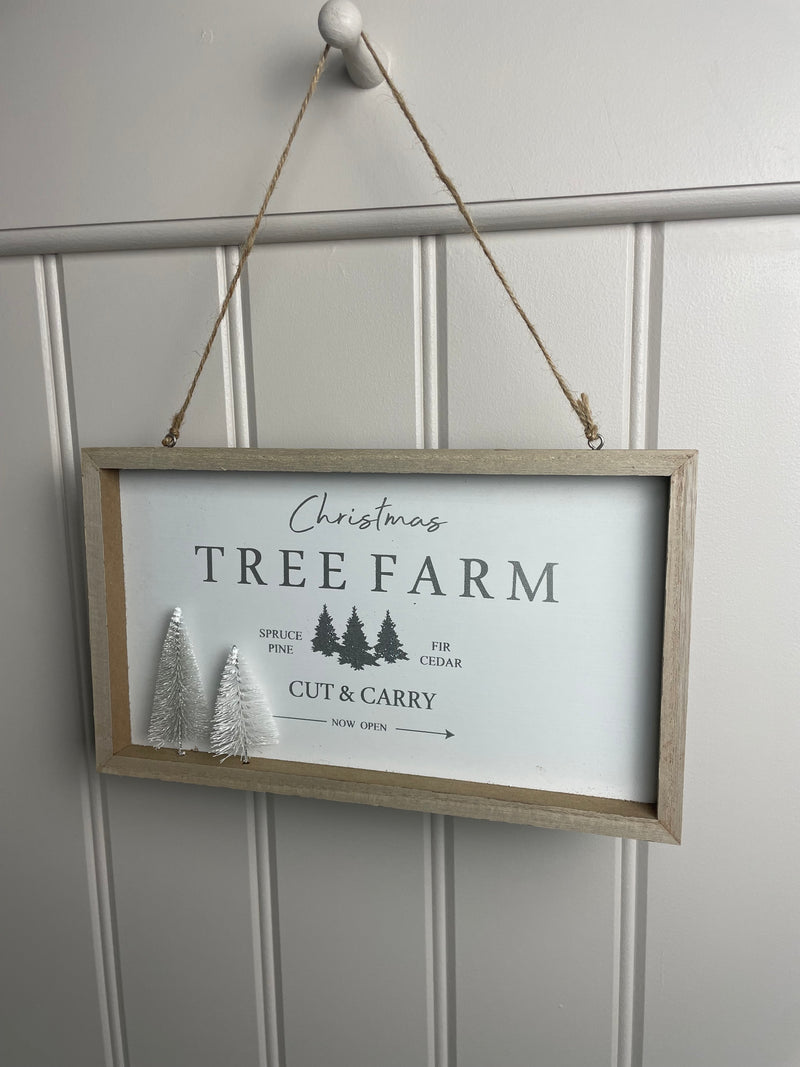 Christmas tree farm wooden sign plaque