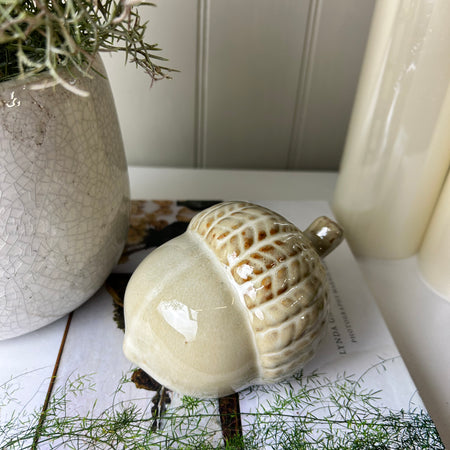 Ceramic acorn decoration 12cm