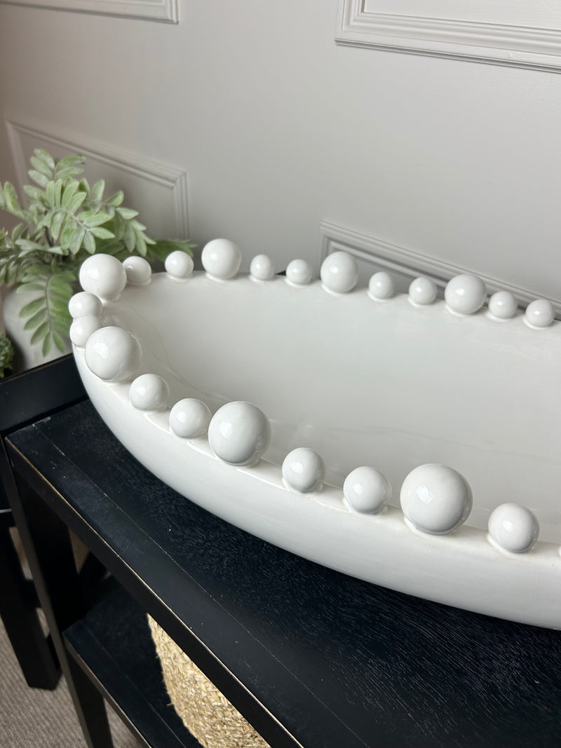 White large oval bobble bowl