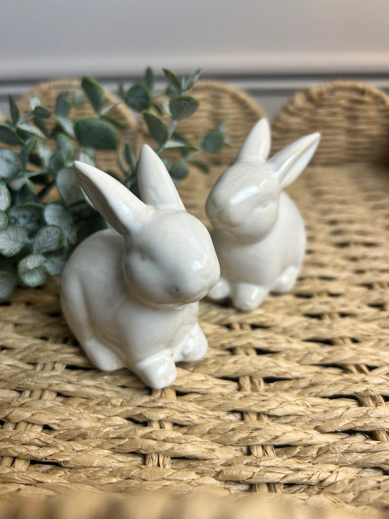Cute Ceramic White Bunny Rabbit 6cm Easter