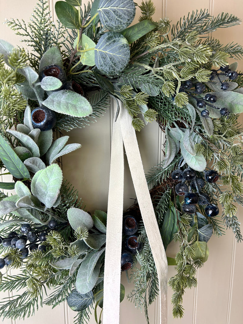 Blueberry and foliage full wreath 55cm