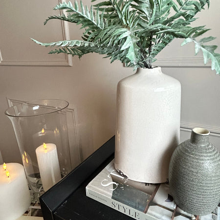 Liv crackle glaze oval vase