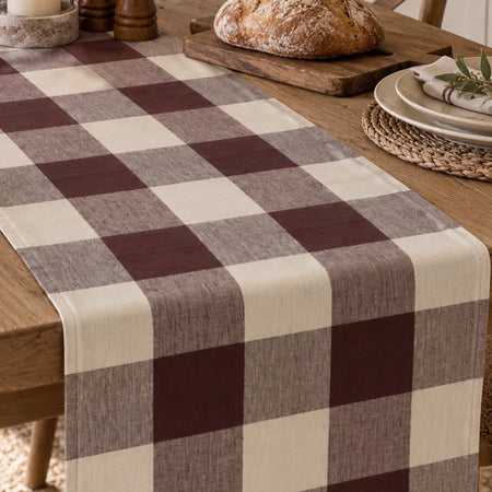 Sophie Allport linen chocolate brown table runner 35x200cm