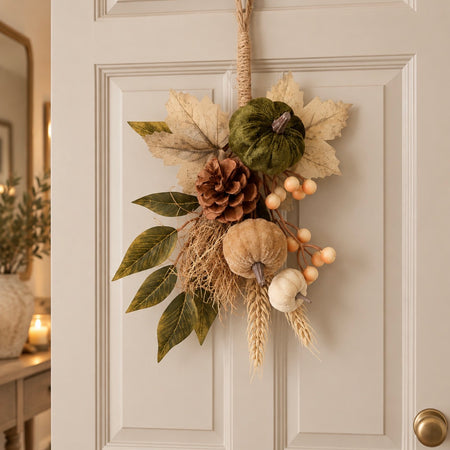 Autumn woodland pumpkin hanging swag 30cm