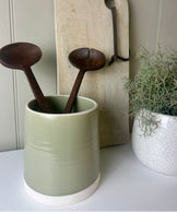 Ceramic clay two tone coxwell utensils holder
